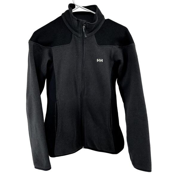 Helly Hansen Velocity Fleece Jacket Zip Up High Neck Hiking Outdoor Gray Black M - Picture 1 of 5